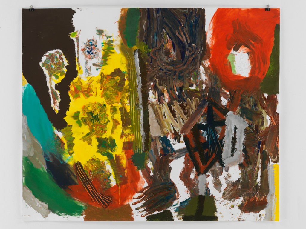 Grosses Gewüste Mit Gelb, 2010, Mischtechnik auf Papier, 133,5 x 110 cm