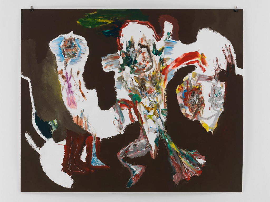 Monster Auf Braun, 2010, Mischtechnik auf Papier, 133,5 x 110 cm