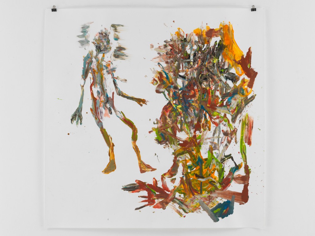 Rechts Großer Tumult, 2010, Mischtechnik auf Papier, 133,5 x 110 cm