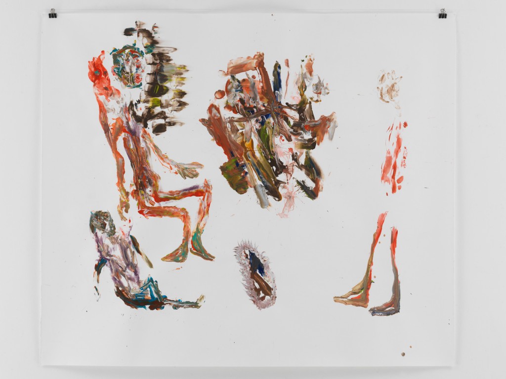 Strauchelnde, 2010, Mischtechnik auf Papier, 133,5 x 110 cm