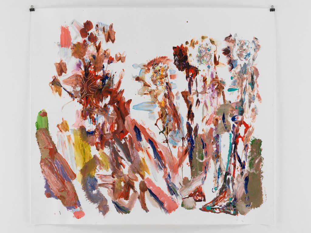 Vier Vor Dem Berg, 2010, Mischtechnik auf Papier, 133,5 x 110 cm